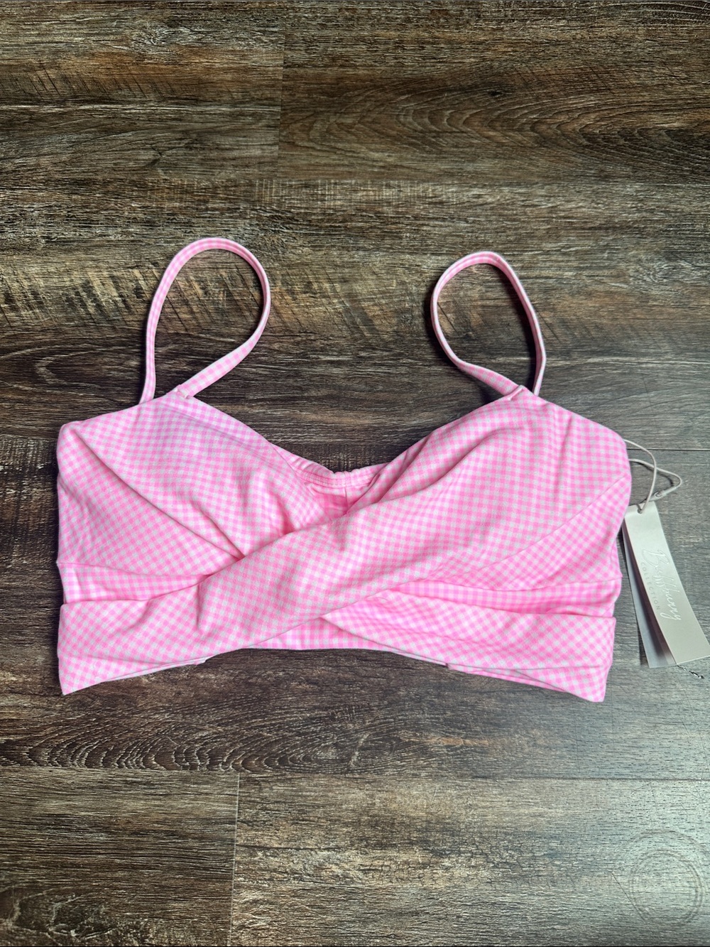 BuffBunny Pink Gingham Ivy Sports Bra